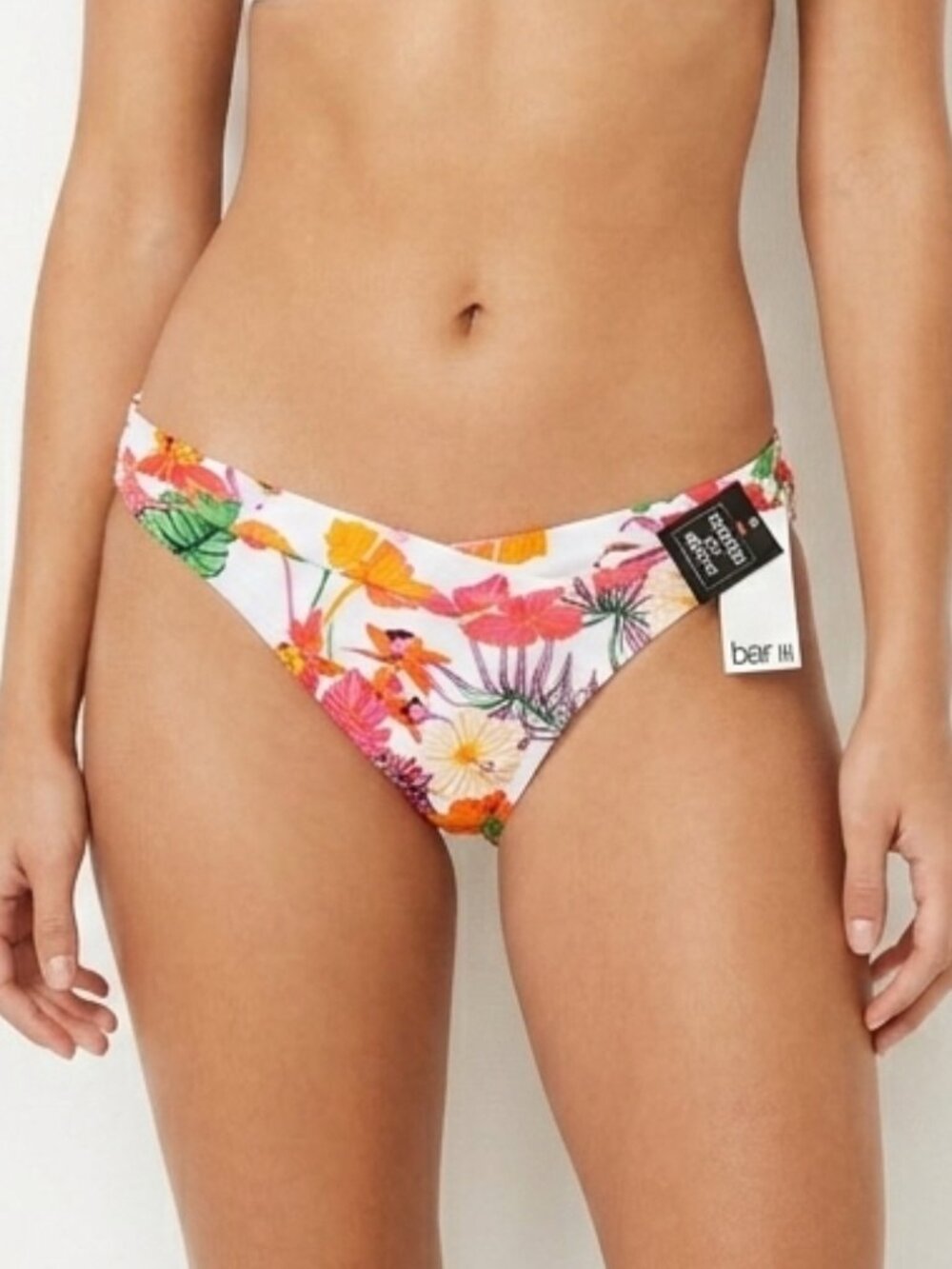 Bar III Bermuda Babe Lace-Up Bikini Top & V-Waist Bikini Bottom Size Small NWTS